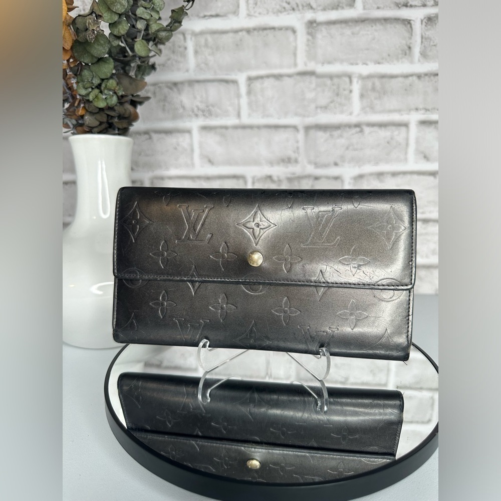 LOUIS VUITTON Long Wallet Monogram Portefeuille Gunmetal Color TH1012